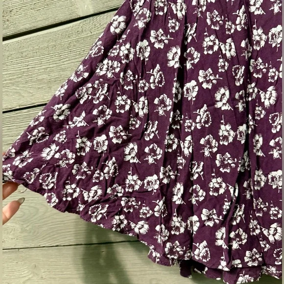 Kimchi Blue Urban Outfitters Purple White Floral Pattern Mini Dress Sz 4 Chic - Picture 9 of 12